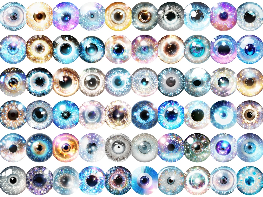60 Sparkling Glitter Eye Texture Pack - Make Your Designs Shine!