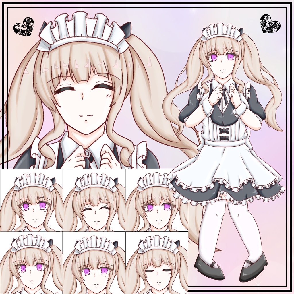 【立ち絵】メイドさん　表情差分あり