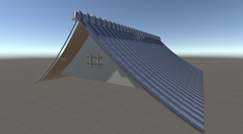 掛巴瓦屋根(ローポリ)