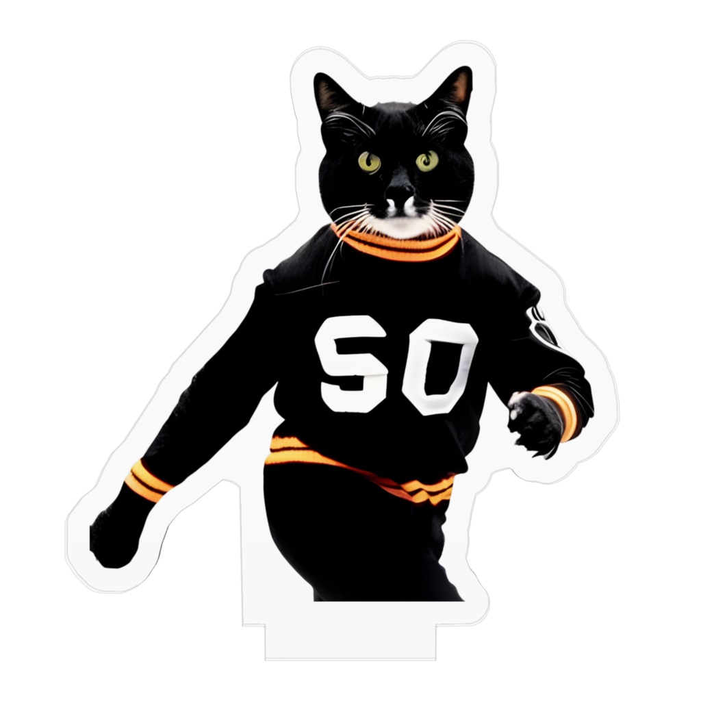 白黒猫のアクリルフィギュア