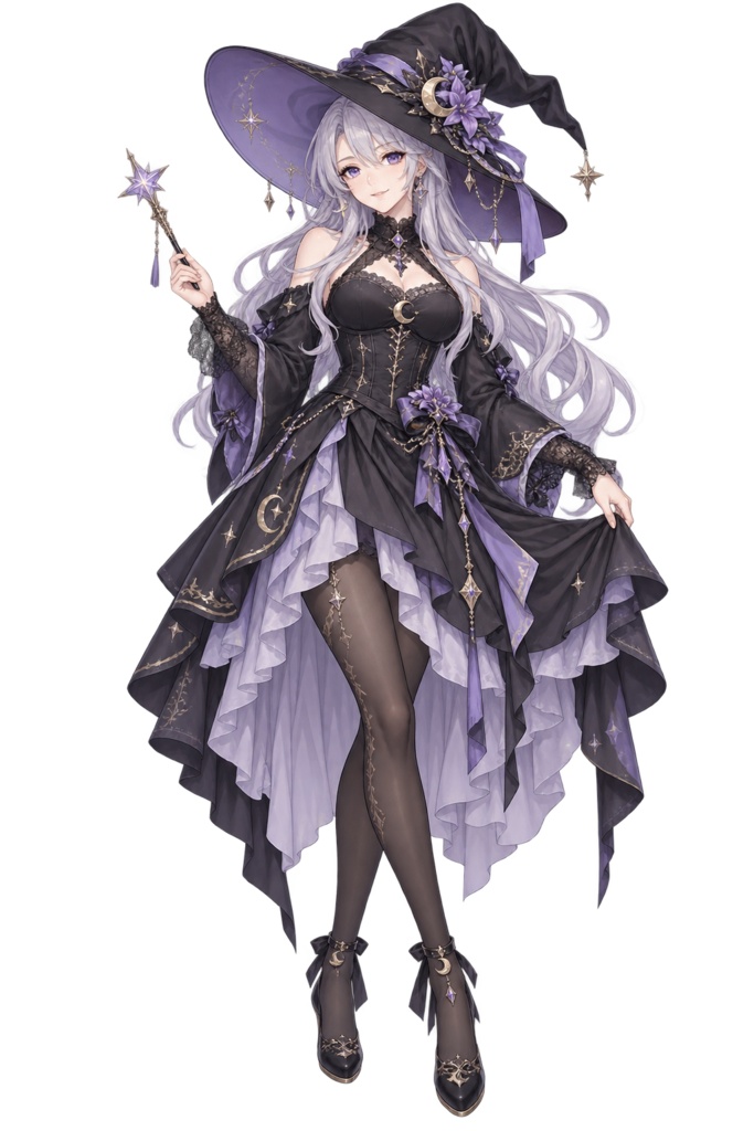 【立ち絵素材】月詠みの魔女リュネ|全身透過PNG 1点
