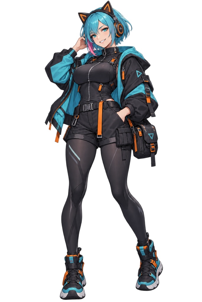 【立ち絵素材】電脳便のミオ｜全身透過PNG 1点
