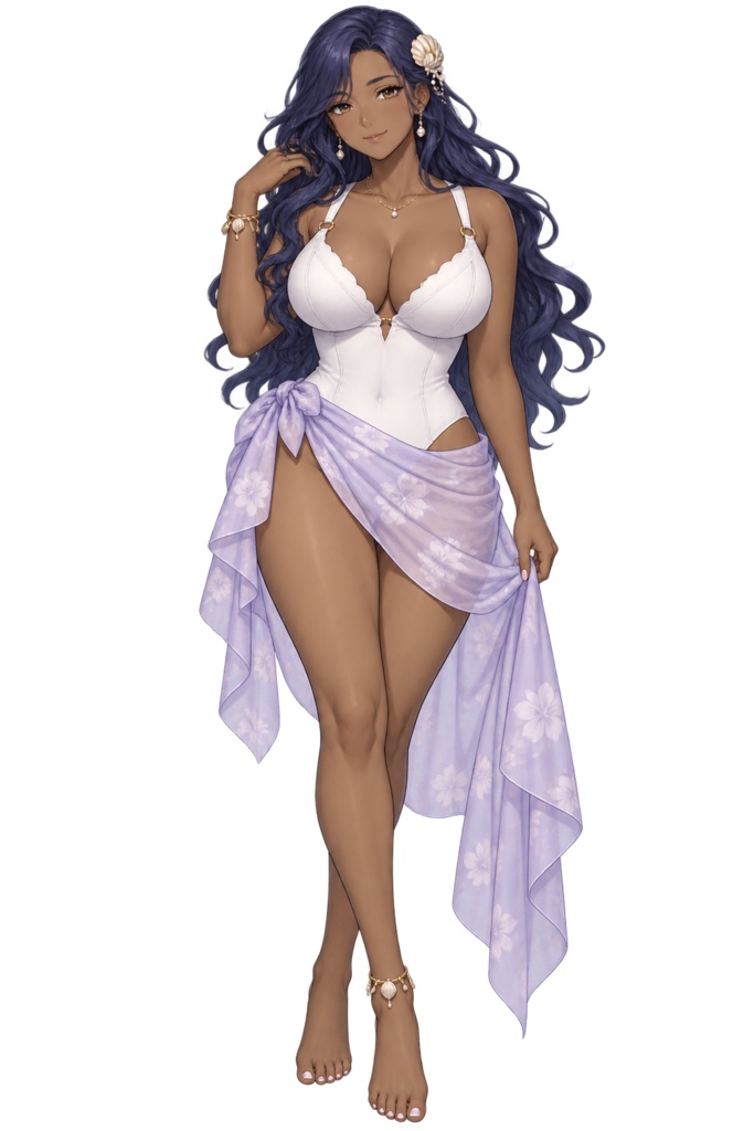 【夏の立ち絵】真珠湾の歌姫ネリネ｜全身透過PNG 1点