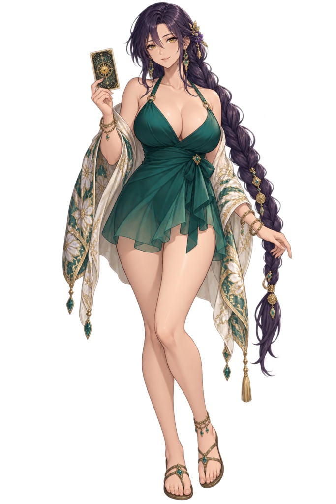 【夏の立ち絵】潮風の占い師ヴェラ｜全身透過PNG 1点