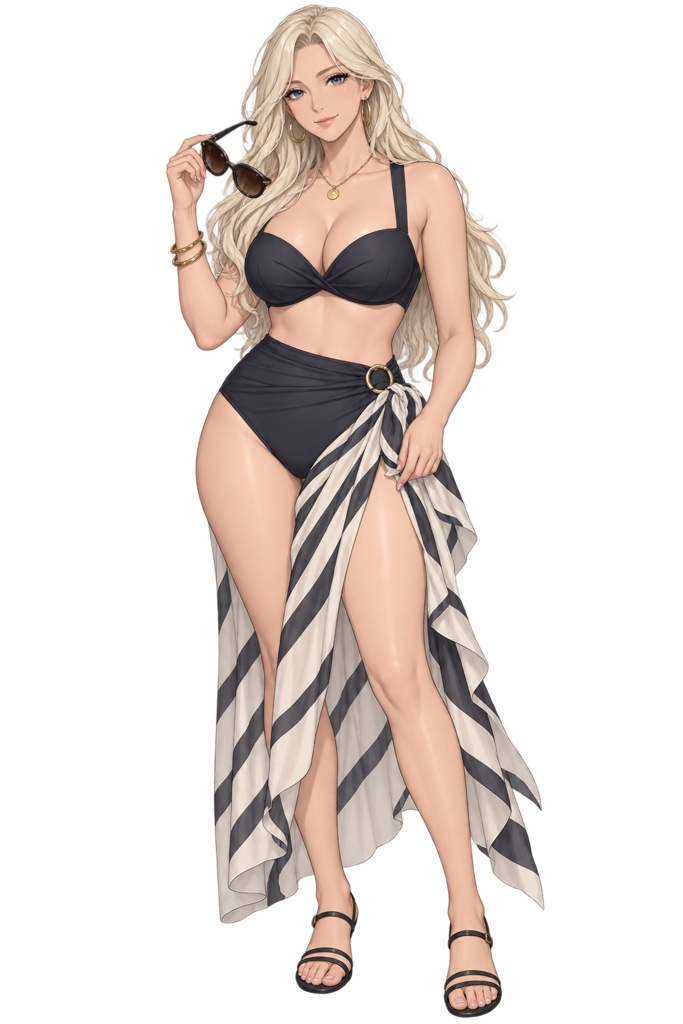 【夏の立ち絵】白帆のデザイナーイリス｜全身透過PNG 1点