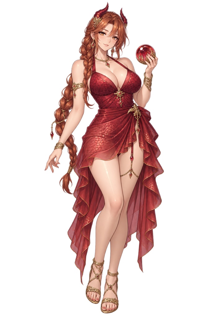 【夏の立ち絵】海辺の竜術師ルビア｜全身透過PNG 1点