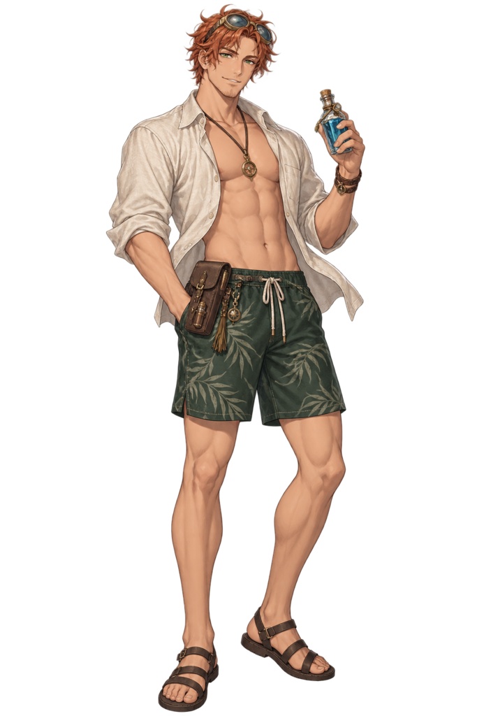 【夏の立ち絵】珊瑚の錬金術師エド|全身透過PNG 1点