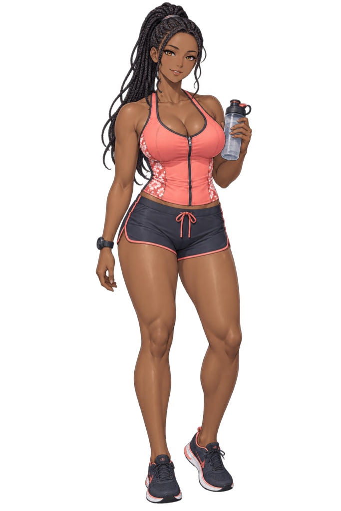 【夏の立ち絵】渚のランナーリサ｜全身透過PNG 1点