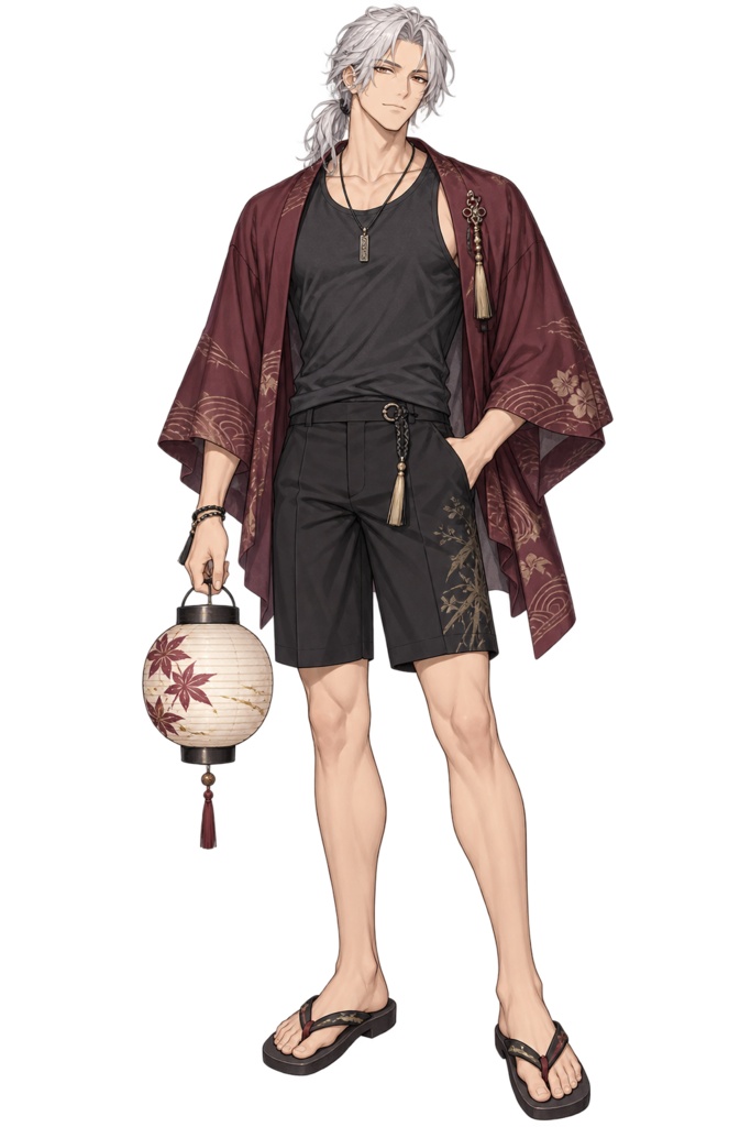 【夏の立ち絵】花火帰りのトウマ|全身透過PNG 1点