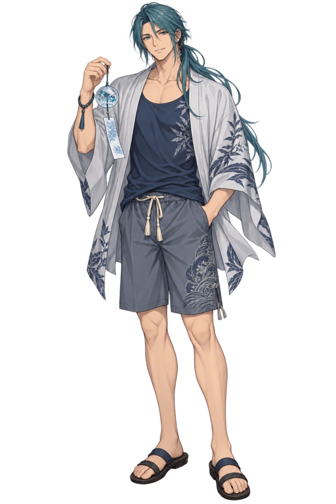 【夏の立ち絵】風鈴の旅人シグレ｜全身透過PNG 1点