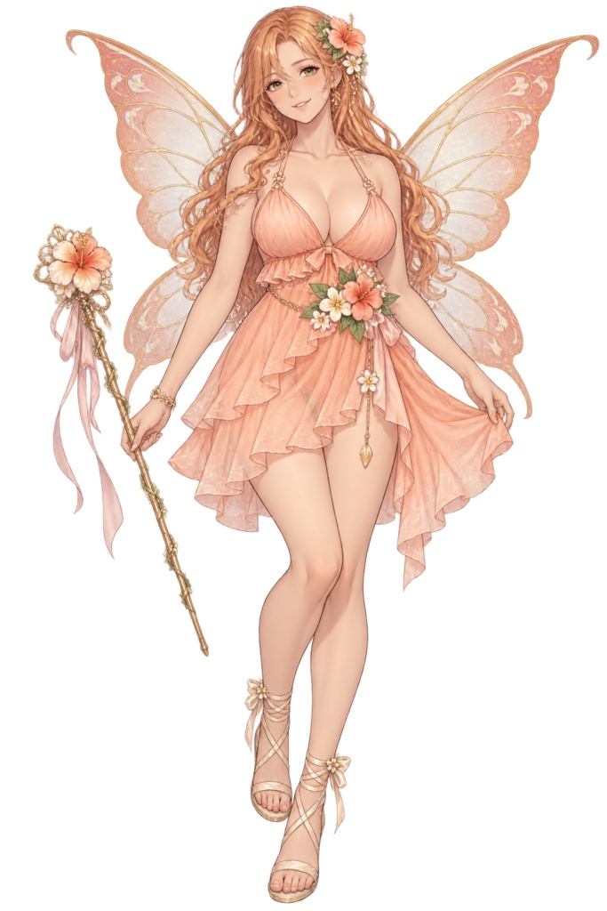 【夏の立ち絵】虹浜の妖精ティア｜全身透過PNG 1点