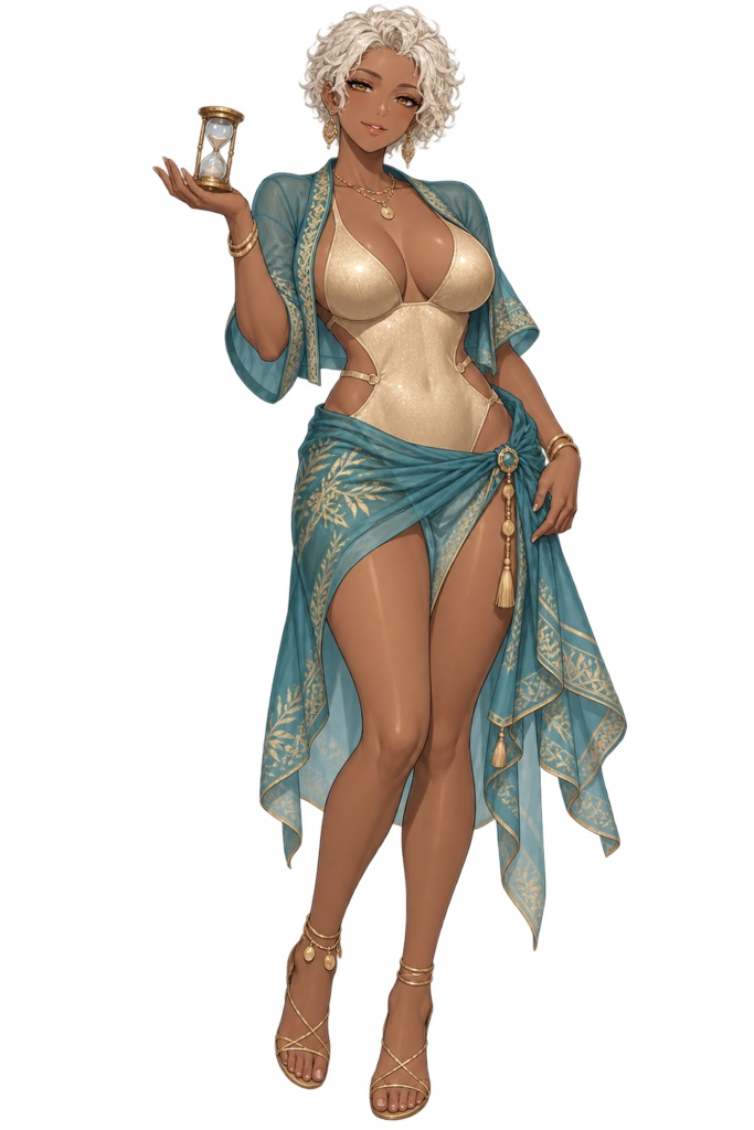 【夏の立ち絵】砂時計の魔女サフィア|全身透過PNG 1点