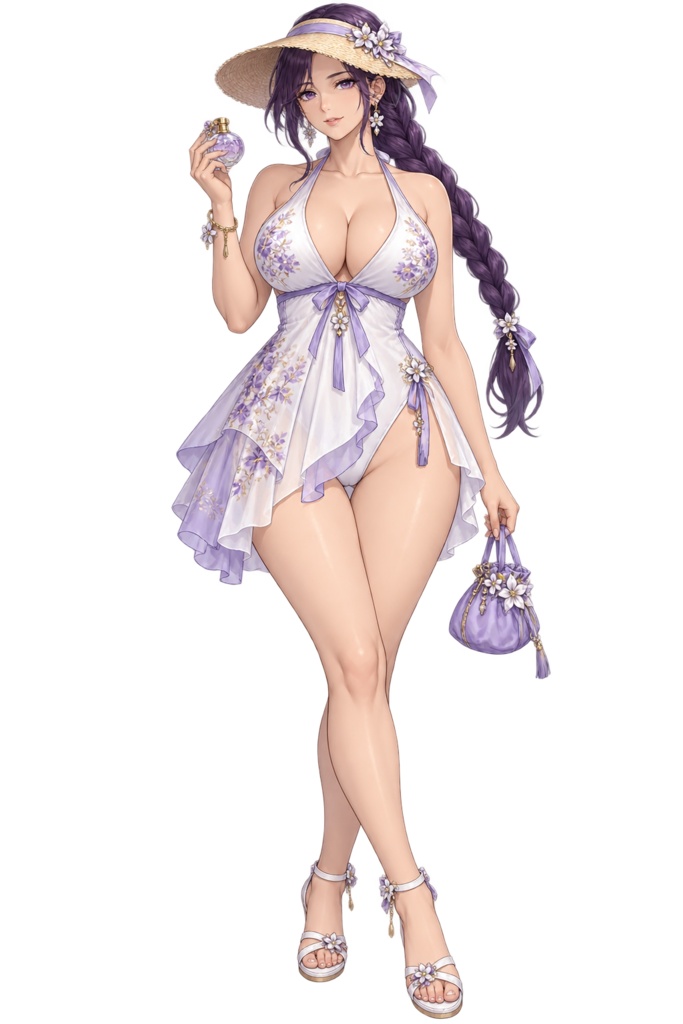 【夏の立ち絵】南風の調香師ネリ｜全身透過PNG 1点