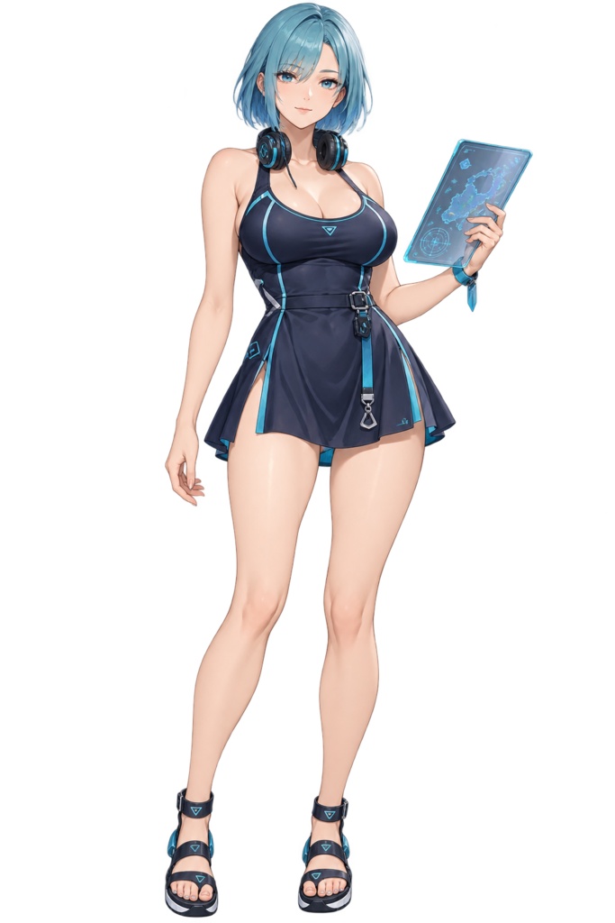 【夏の立ち絵】電脳浜のナビゲーターエコー｜全身透過PNG 1点