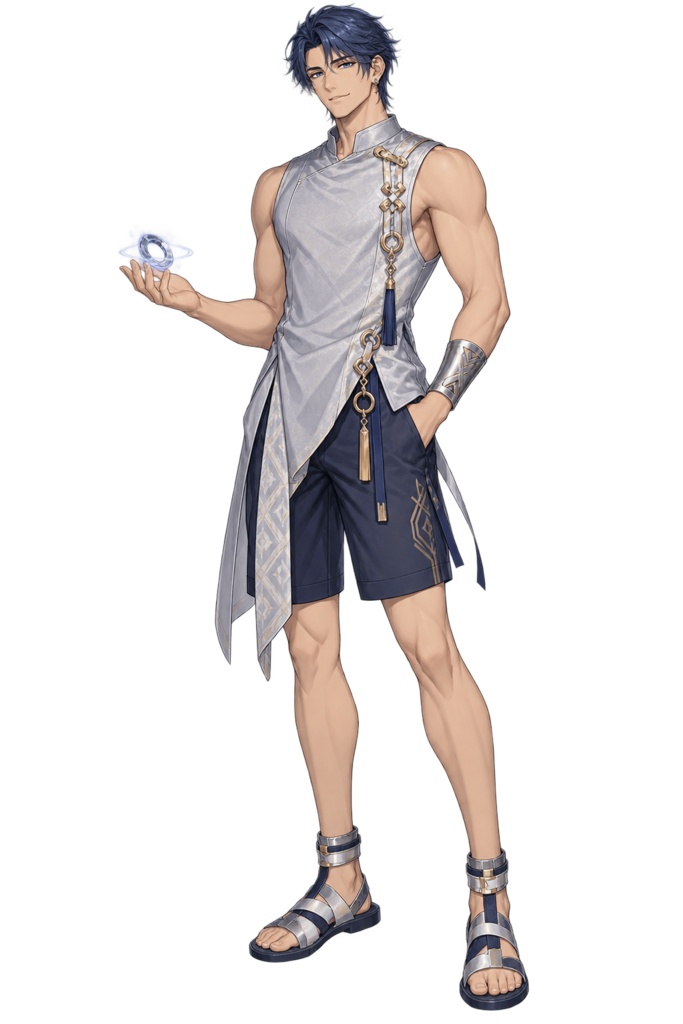 【夏の立ち絵】軌道リゾートの案内人ノヴァ｜全身透過PNG 1点