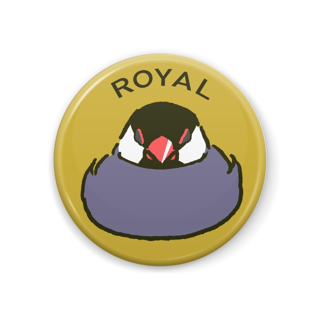 ROYAL文鳥缶バッジ(桜文鳥)