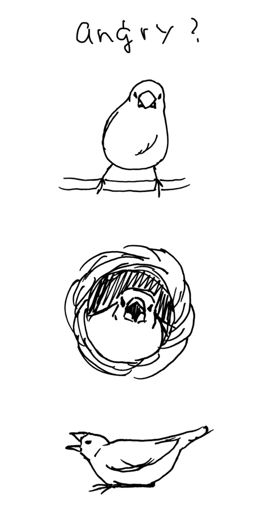 怒る文鳥 トートバッグ Mサイズ