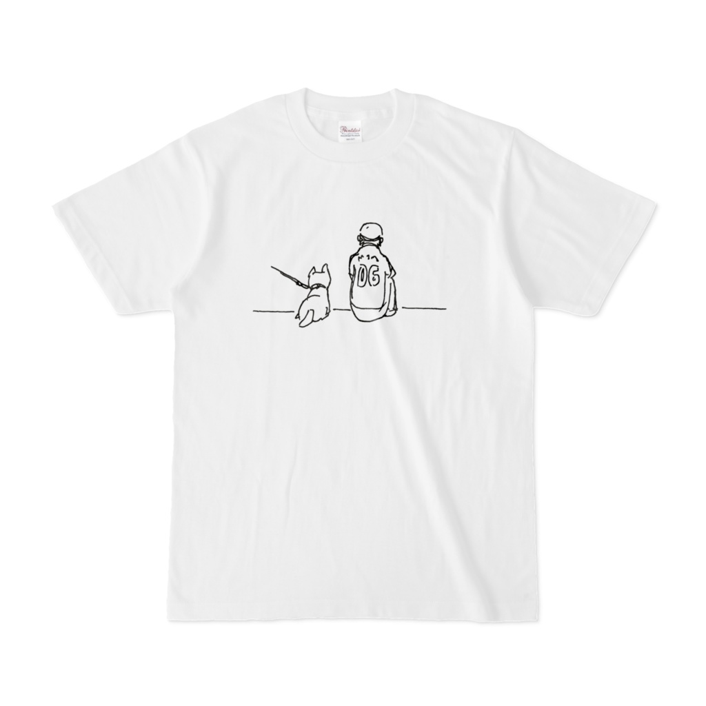 柴犬と青年　Tシャツ