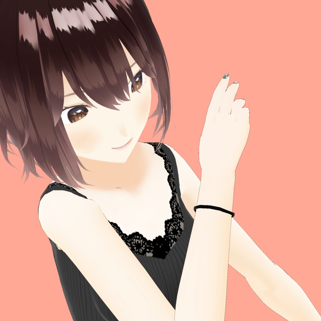 【Vroid】腕用 ヘアゴム　黒　テクスチャ（左右）Hair band texture for Vroid