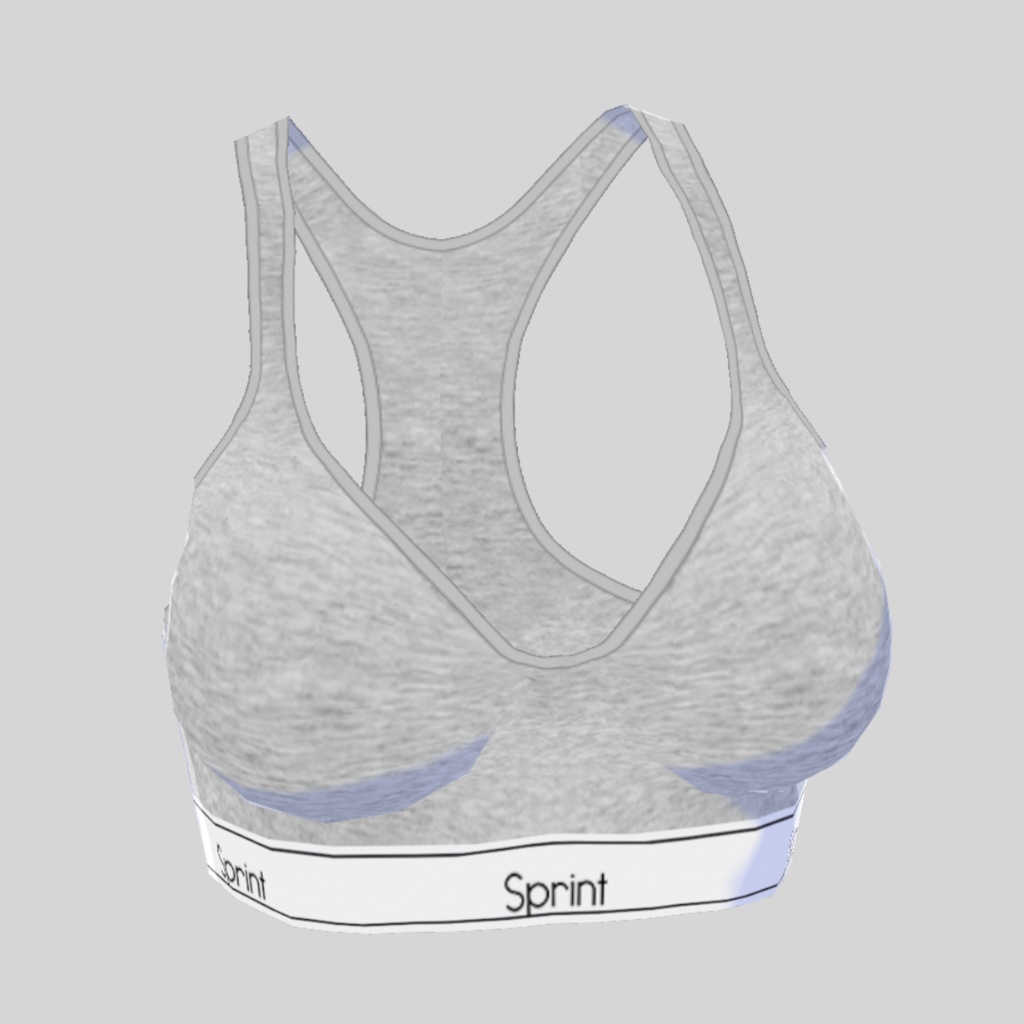 【Vroid】Half top bra Underwear/ レディース ハーフトップ  Vroid 下着 グレー
