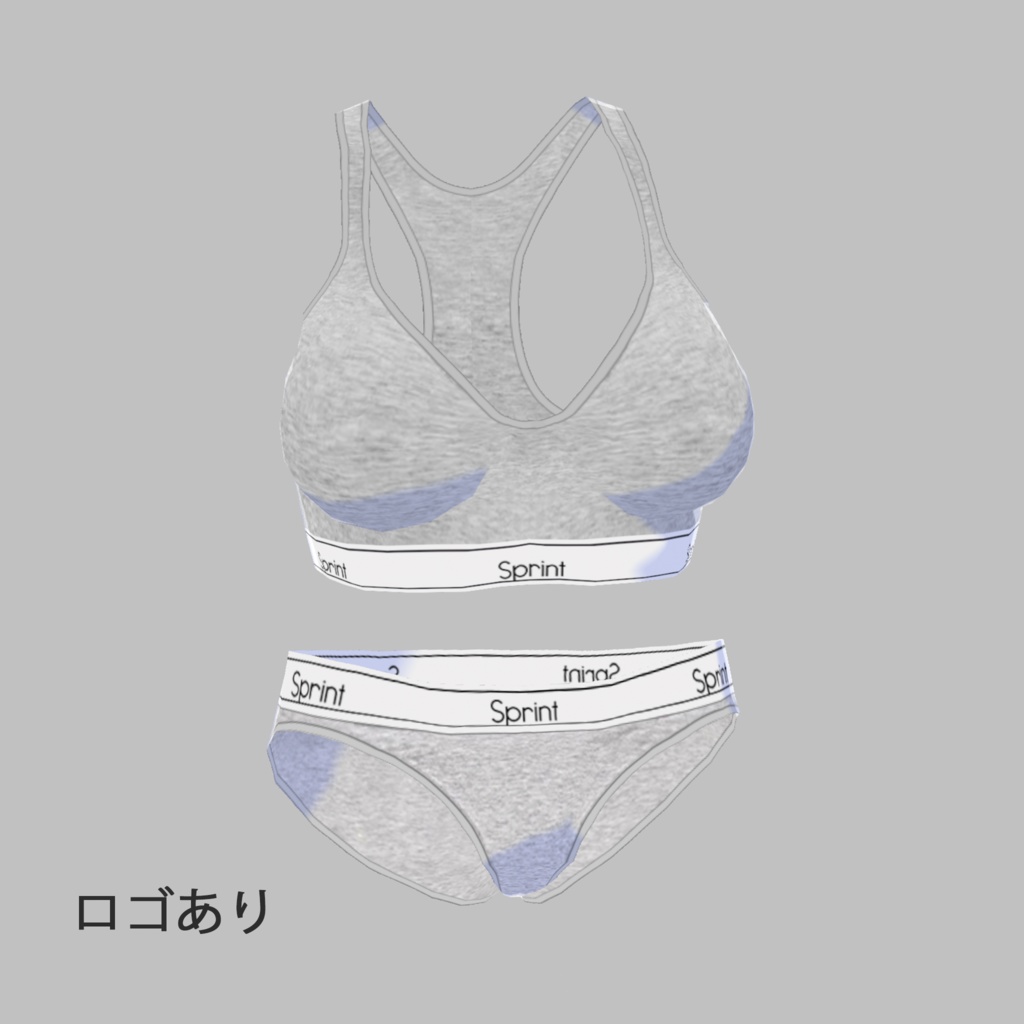 【Vroid】Sports Underwear Inner / レディース インナー ハーフトップ & ショーツ Vroid グレー 下着