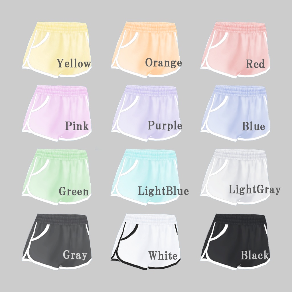 【Vroid】Dolphin Shorts / ドルフィンパンツ 全12色 Vroid用 女性用下着・ボトムス