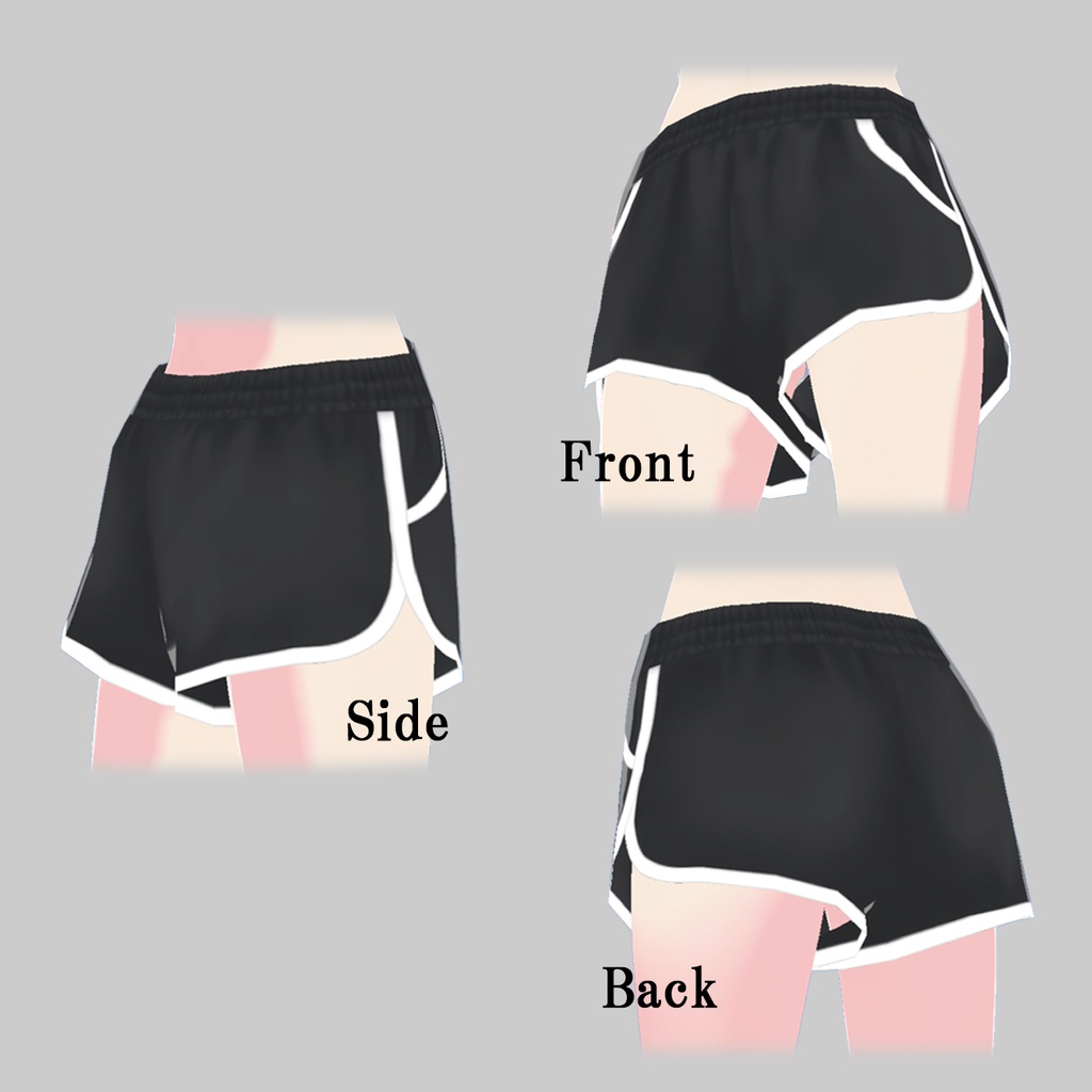 【Vroid】Dolphin Shorts / ドルフィンパンツ 全12色 Vroid用 女性用下着・ボトムス