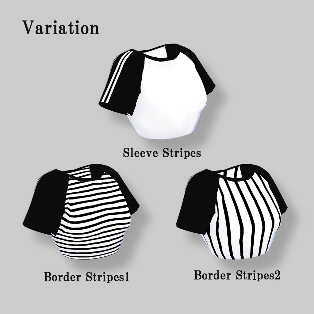 【Free/無料】Customize Raglan T-shirt / カスタム ラグラン Tシャツ / Vroid用 衣装