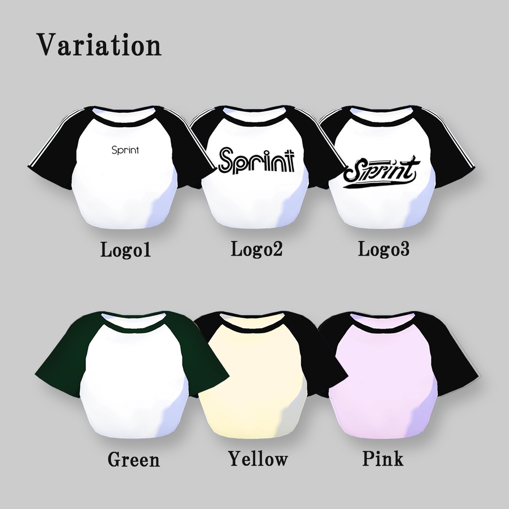 【Free/無料】Customize Raglan T-shirt / カスタム ラグラン Tシャツ / Vroid用 衣装