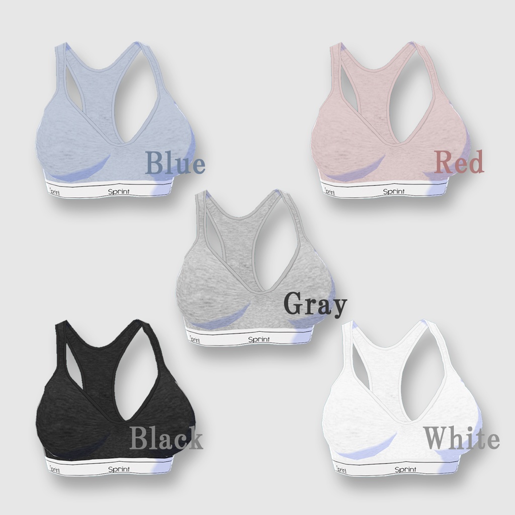【Vroid】Sports Underwear 5 Color Set / レディース インナー ハーフトップ & ショーツ Vroid 下着