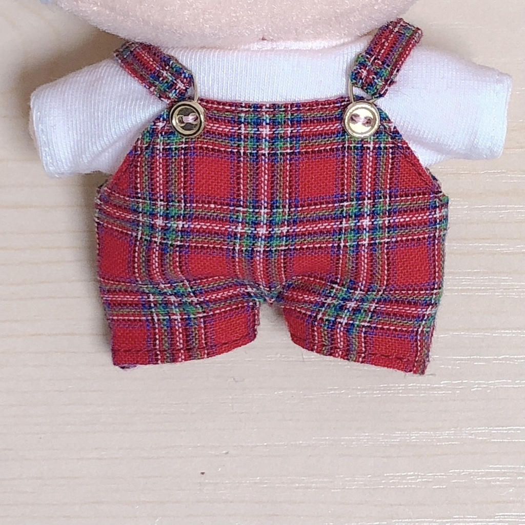 チェックのサロペット(10cmぬい向け)