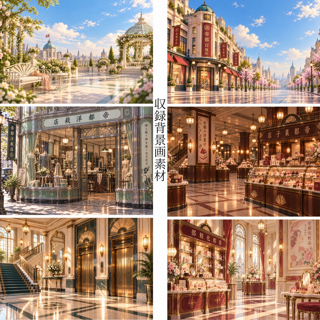 帝都モダン素材集 Vol.2 百貨店|コラージュ・ジャンクジャーナル素材40点