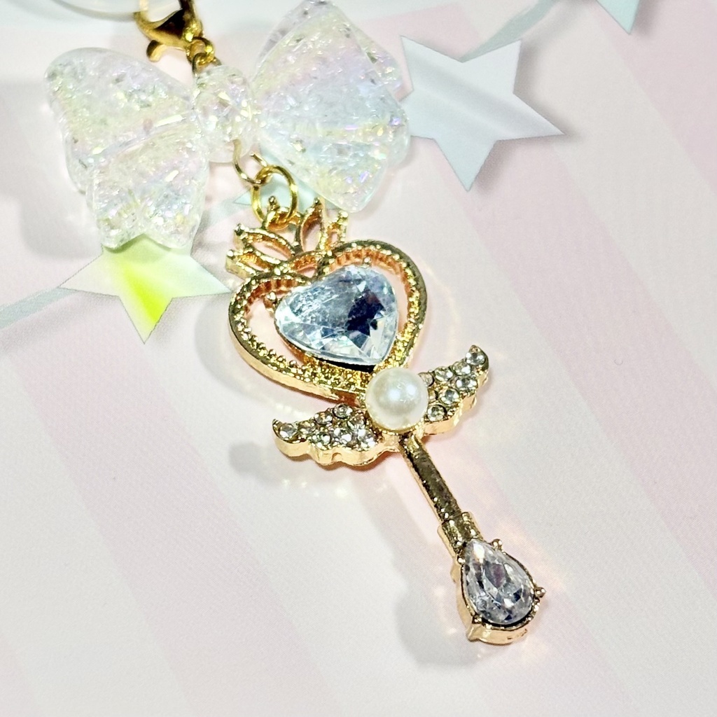 【ハンドメイド品】魔法少女なめじるし 魔法のステッキとリボン シルバー
