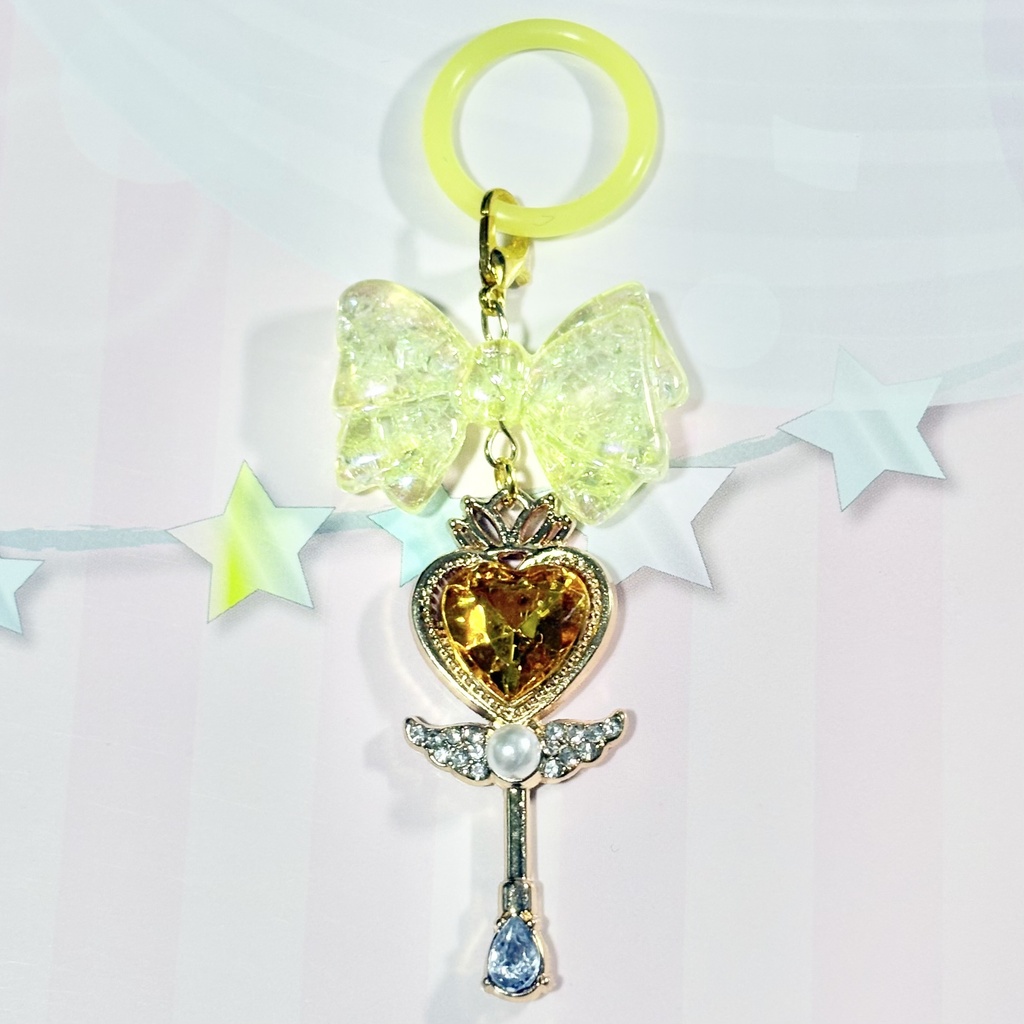 【ハンドメイド品】魔法少女なめじるし 魔法のステッキとリボン イエロー