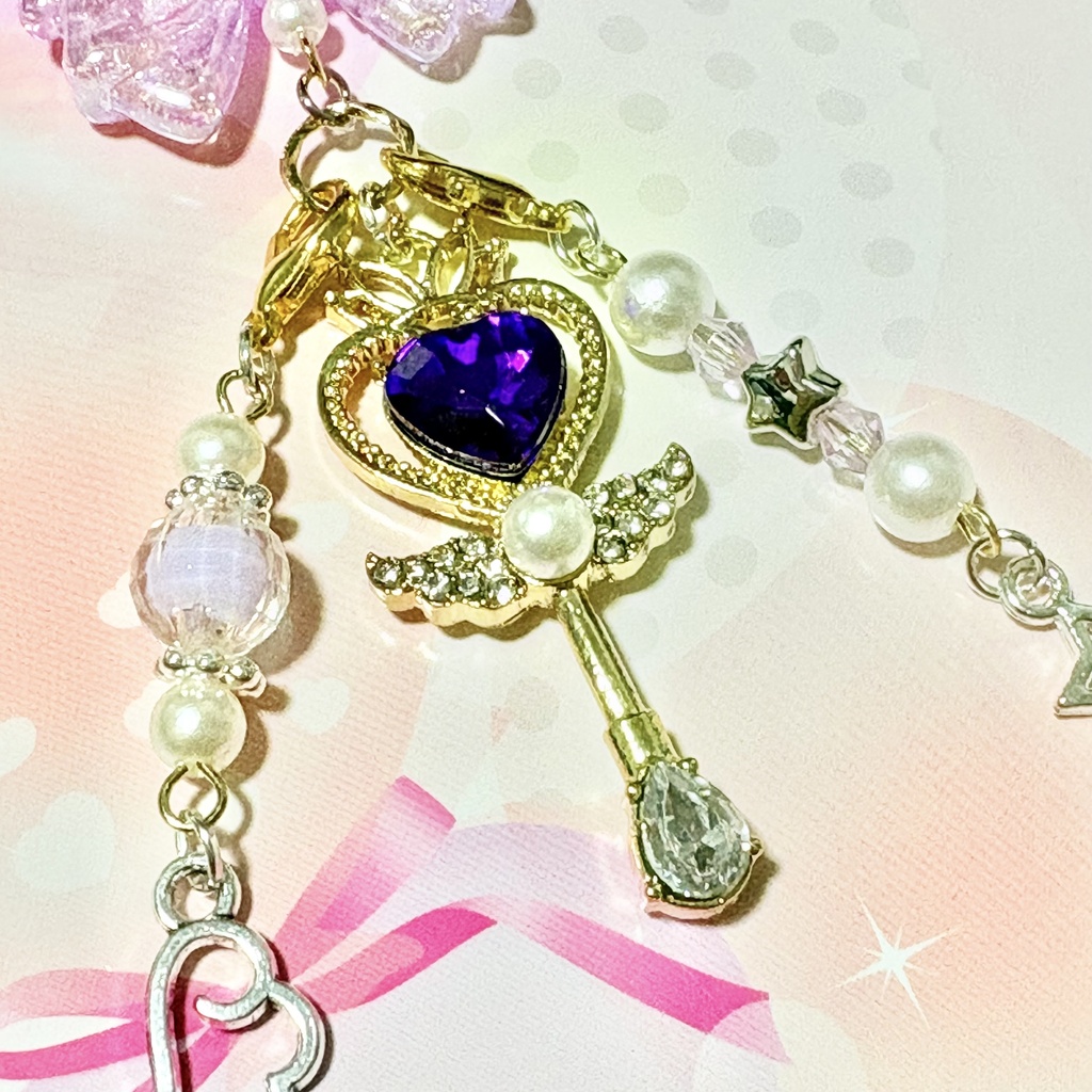 【ハンドメイド品】超カワ‼︎アルティメットエンジェル⭐︎魔法少女のめじるし パープル