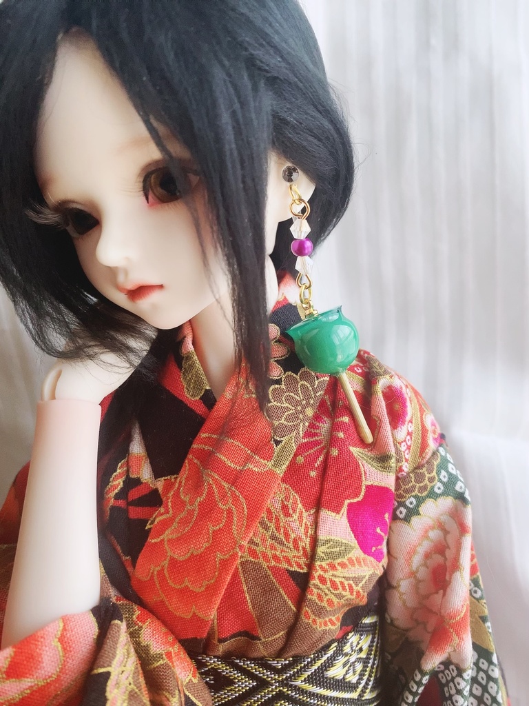 【全12色】青りんご飴のイヤリング【ドール向け】