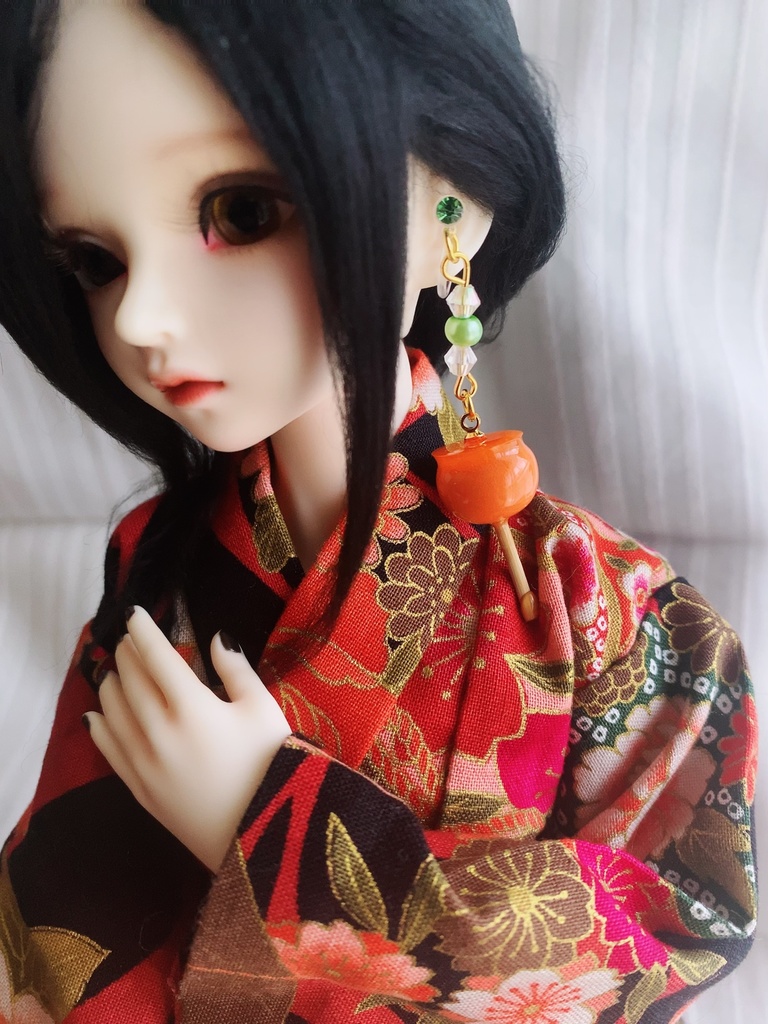 【各12色】みかん飴のイヤリング【ドール向け】