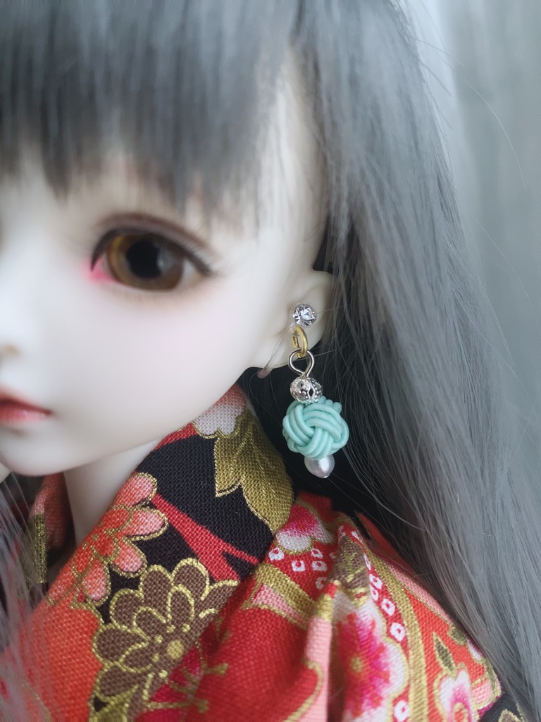 【全4色】玉水引のイヤリング【ドール向け】
