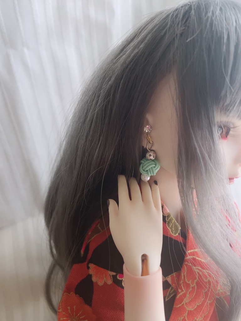 【全4色】玉水引のイヤリング【ドール向け】