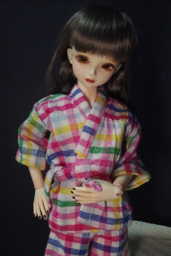 【SDMサイズ】カラフルギンガムの甚平【ドール用】