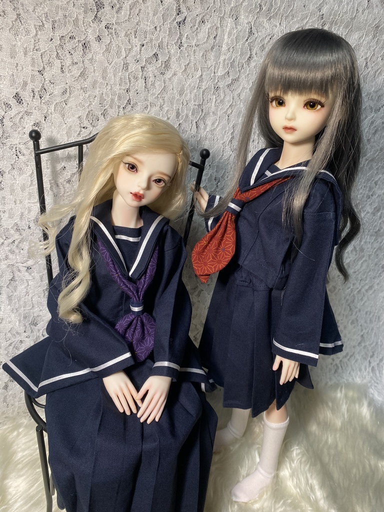 【SDMサイズ】和せぇらぁセットアップ(冬服ver.)【ドール用】