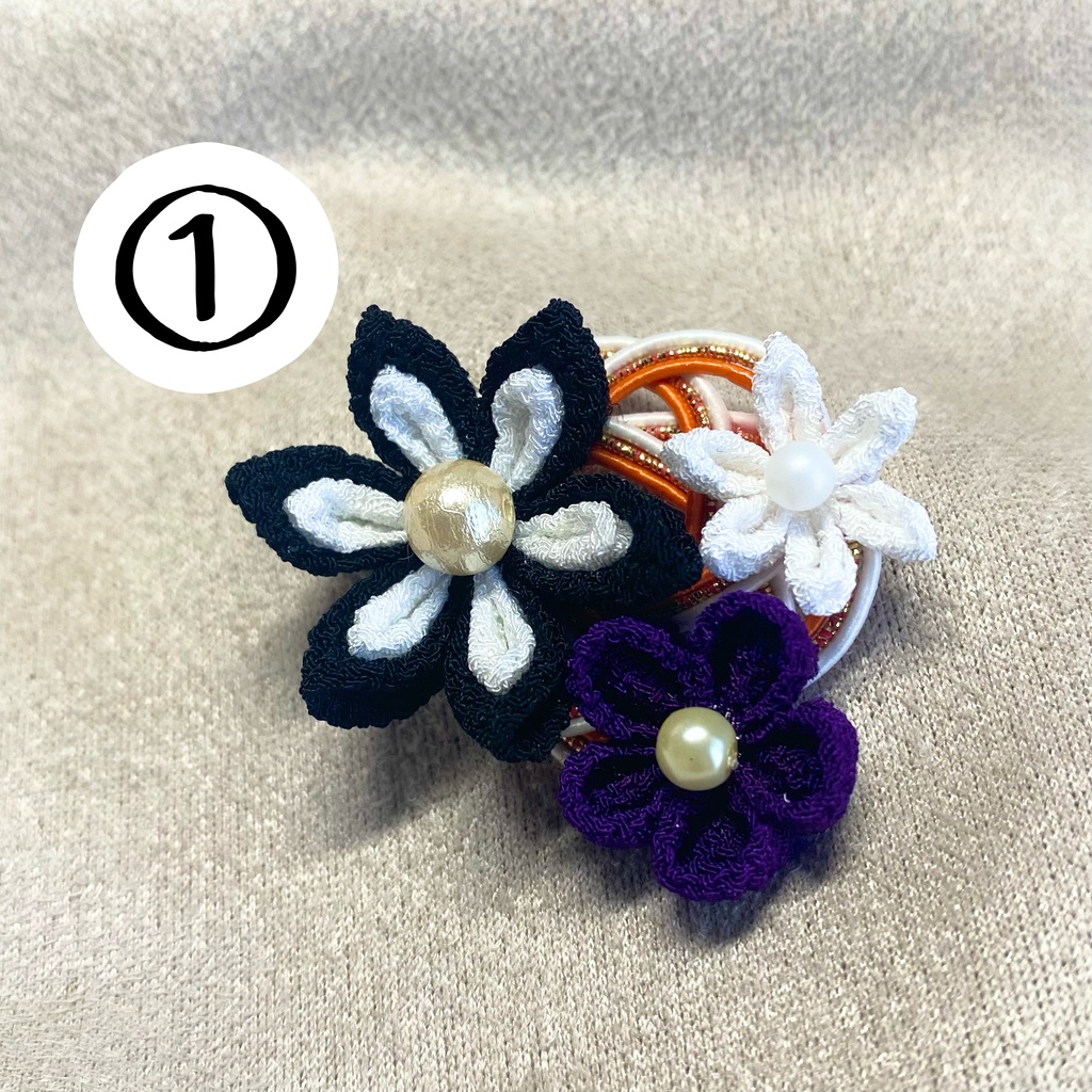 【7〜8インチ推奨】つまみ細工の髪飾り【ドール用】