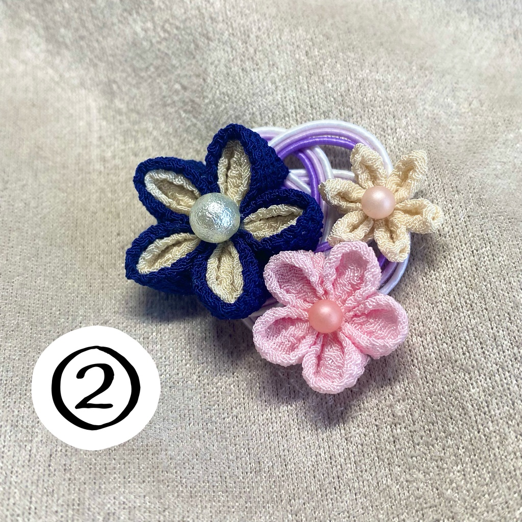 【7〜8インチ推奨】つまみ細工の髪飾り【ドール用】