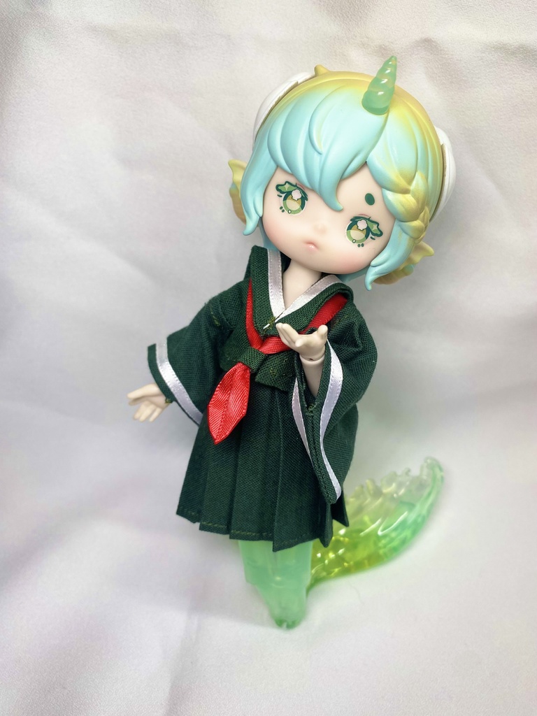 【1/12サイズ】和せぇらぁセットアップ(深緑)【ドール用】