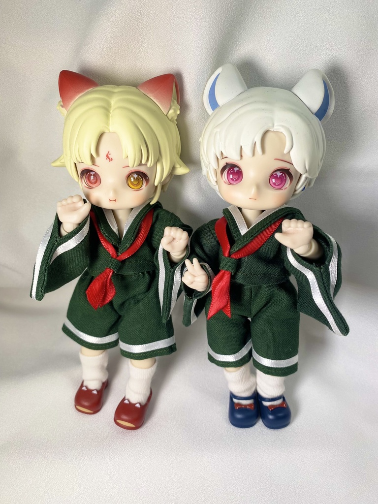 【1/12サイズ】和せぇらぁセットアップ(深緑)【ドール用】