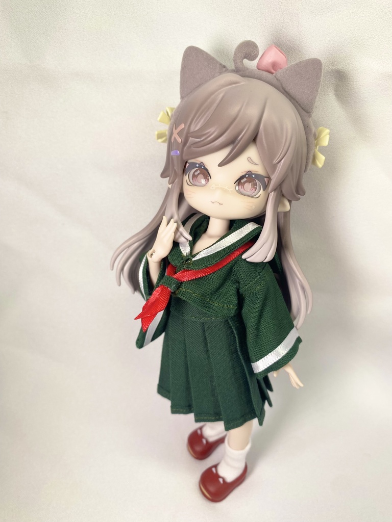 【1/12サイズ】和せぇらぁセットアップ(深緑)【ドール用】