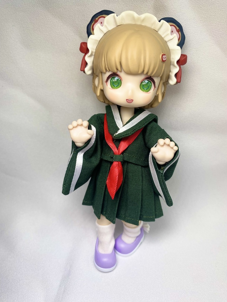 【1/12サイズ】和せぇらぁセットアップ(深緑)【ドール用】