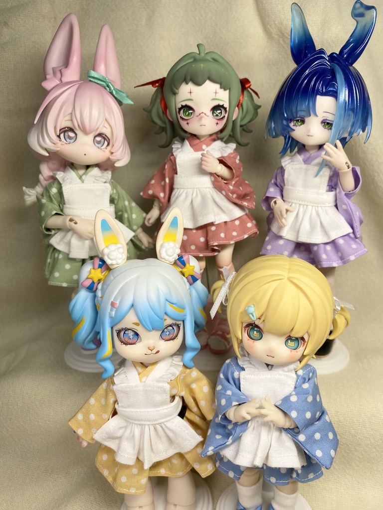 【ドール用】浴衣エプロンドレスセット【1/12サイズ】