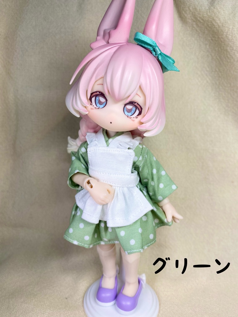 【ドール用】浴衣エプロンドレスセット【1/12サイズ】