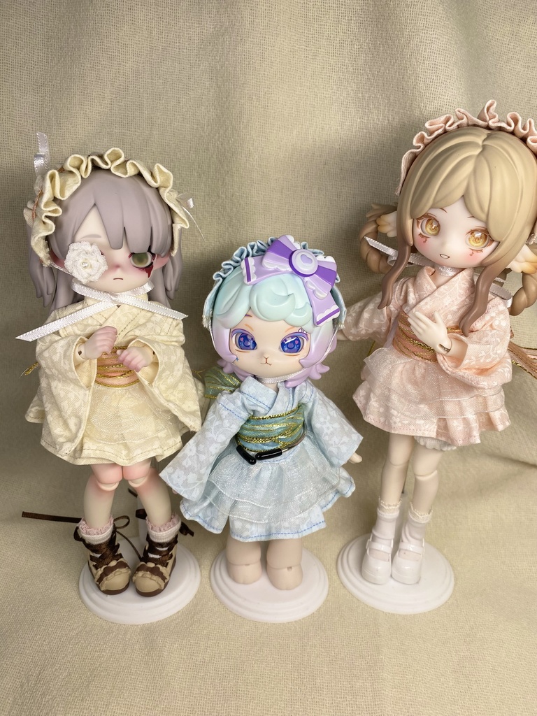 【ドール用】ふりふり浴衣ドレス【1/12サイズ】